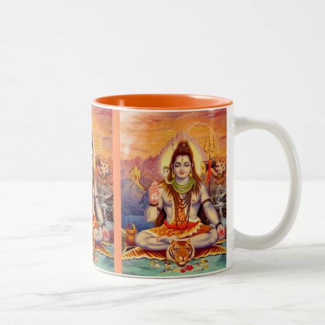 Lord Shiva Meditera Råna Två-Tonad Mugg (Höger)