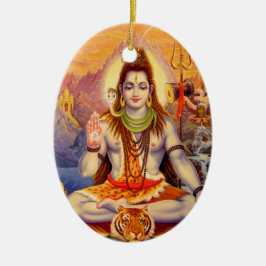 Lord Shiva Meditera Smycka Julgransprydnad Keramik