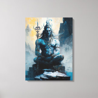 Lord Shiva mediterar, husuppvärmning, gåva, idé Canvastryck