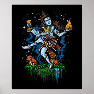 Lord Shiva Nataraja Dancing Hindu Gud Poster