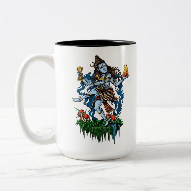 Lord Shiva Nataraja Dancing Hindu Gud Två-Tonad Mugg (Vänster)