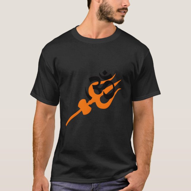 Lord Shiva Trishul och om Andlig T Shirt (Framsida)