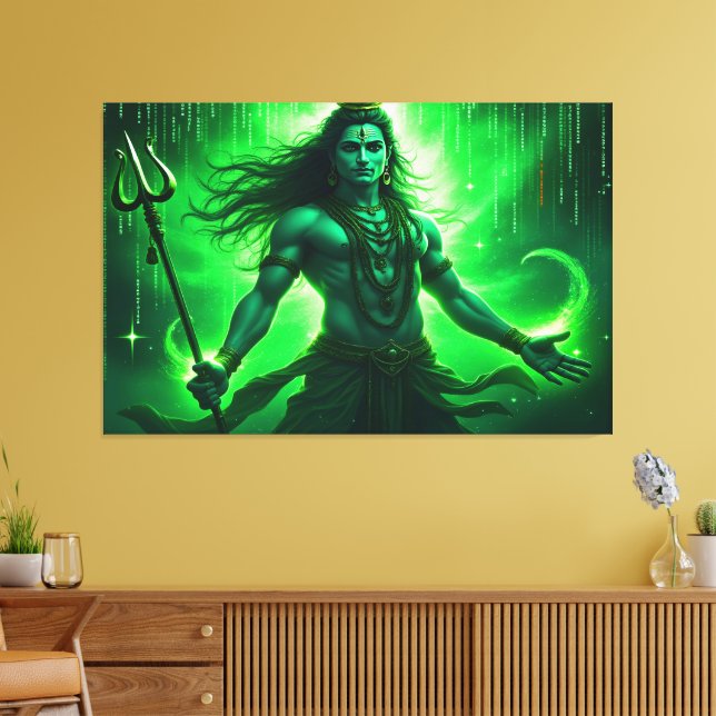 Lord Shiva Wall Art Canvas Print Picture 4 (Insitu (Vardagsrum))