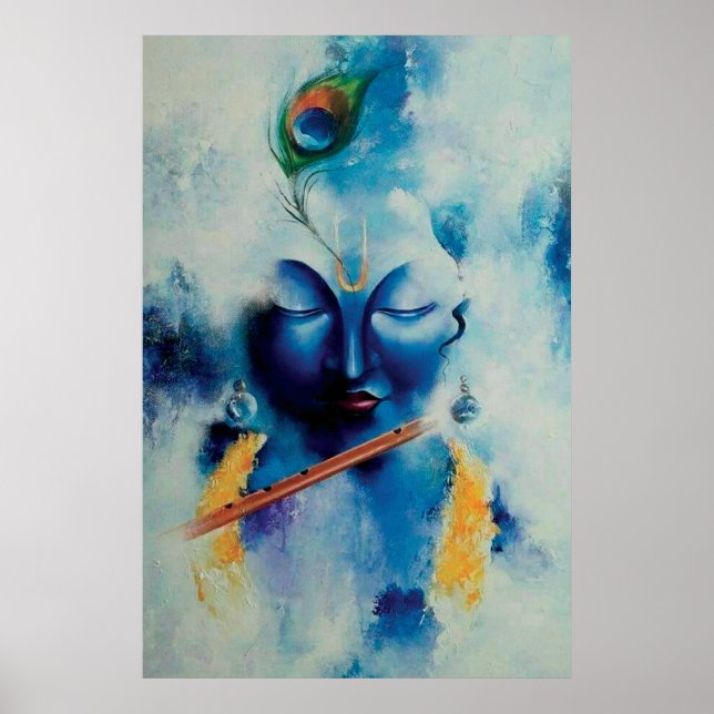 Lord Shree Krishna Artistic Design Wall Art Poster (Framsidan)