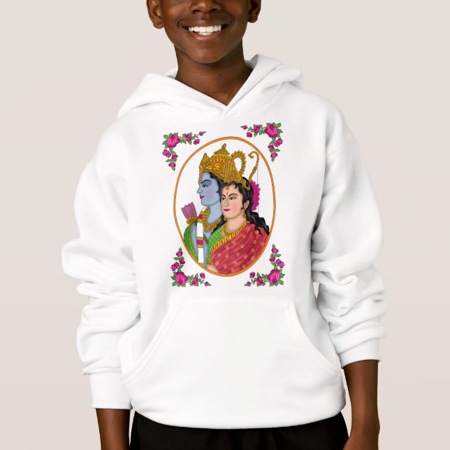 Lord Sita Ram Hoodie T Shirt (Framsida)