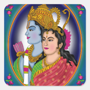Lord Sitaram-dekal Fyrkantigt Klistermärke