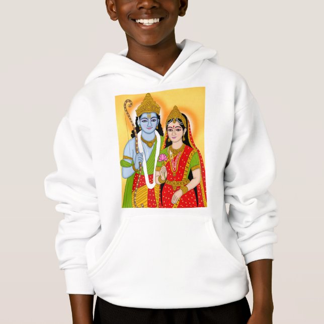 Lord Sitaram Hoodie – Spiritual Wear for Devotees T Shirt (Framsida)