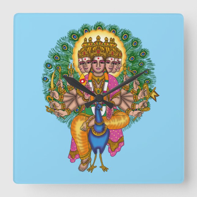 Lord Skanda Wall Clock Fyrkantig Klocka (Framsida)