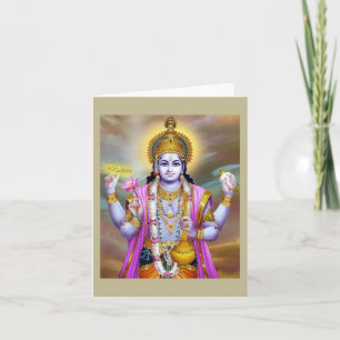 Lord Vishnu Blommigt Fine Art Kort