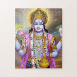 Lord Vishnu Blommigt Fine Art Pussel