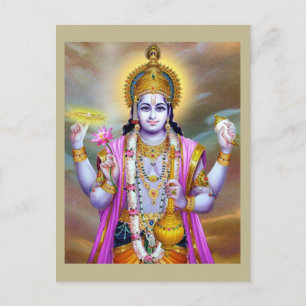 Lord Vishnu Blommigt Fine Art Vykort