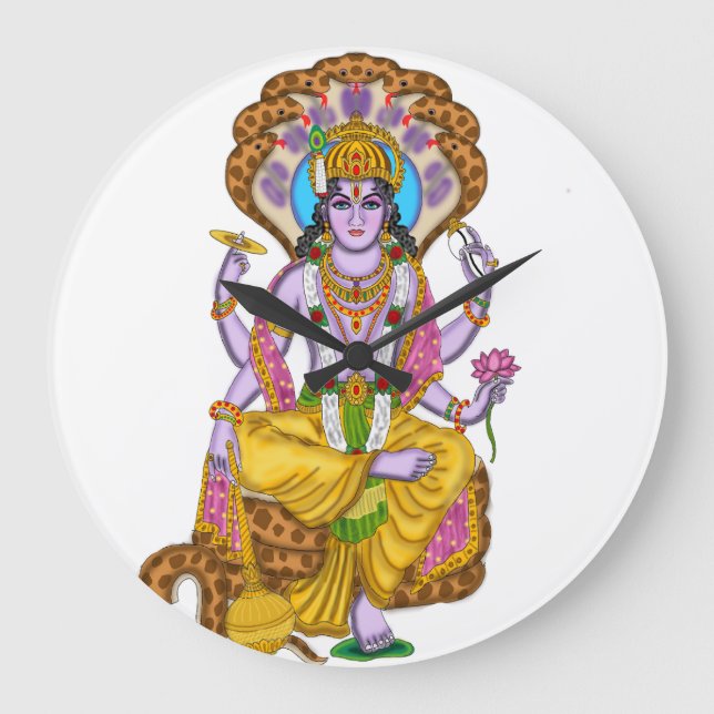 Lord Vishnu Clock Stor Klocka (Framsida)