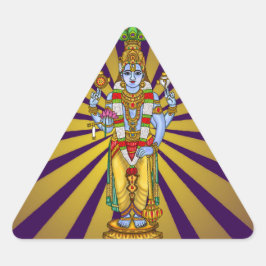 Lord Vishnu-dekal Triangelformat Klistermärke