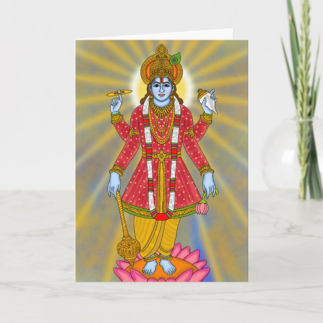 Lord Vishnu Greeting Card Kort (Framsida)