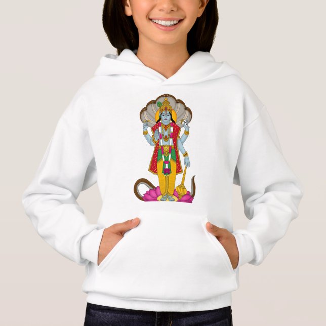 Lord Vishnu Hoodie T Shirt (Framsida)