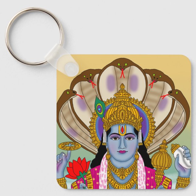 Lord Vishnu Keychain Nyckelring (Framsida)