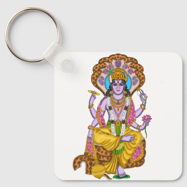 Lord Vishnu Keychain Nyckelring (Framsida)