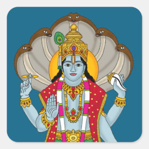 Lord Vishnu-klistermärke Fyrkantigt Klistermärke