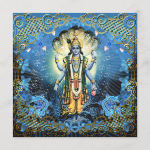 Lord Vishnu - kort, hälsning, inbjudan