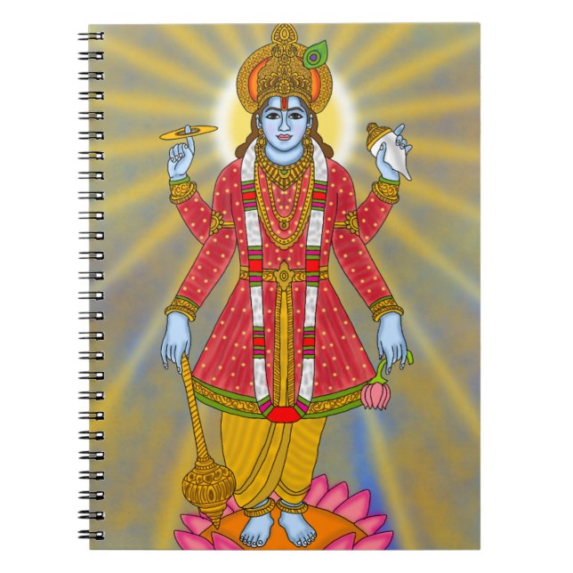 Lord Vishnu notebook Anteckningsbok (Framsidan)