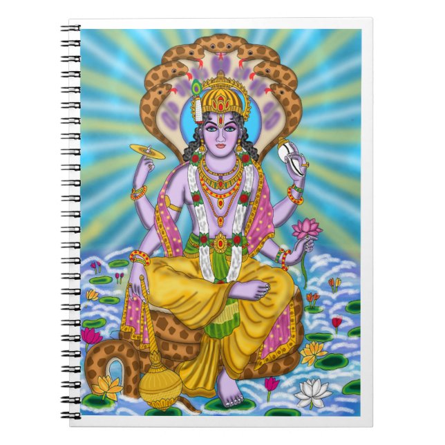 Lord Vishnu Notebook Anteckningsbok (Framsidan)