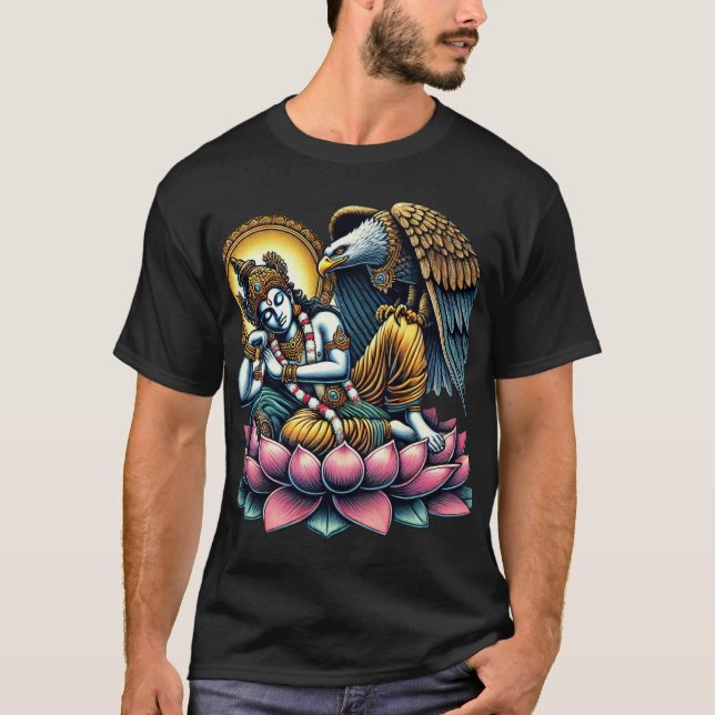 Lord Vishnu på Lotus in Eagle Crypt: A Fusion T Shirt (Framsida)