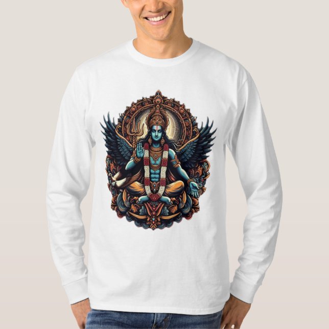 Lord Vishnu: The Multiversals Sustainer" T Shirt (Framsida)