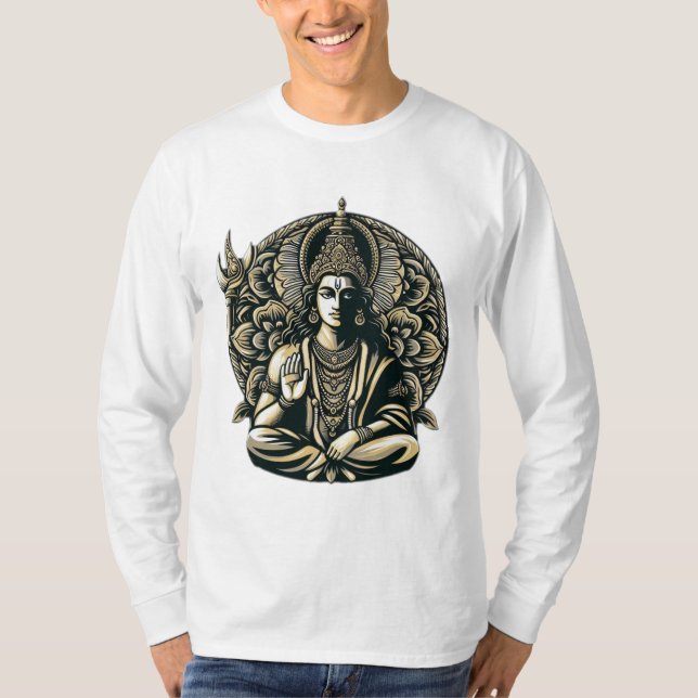 Lord Vishnu: The Multiversals Sustainer" T Shirt (Framsida)