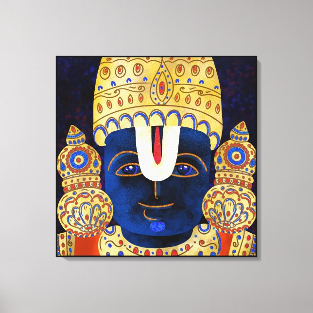 Lord Vishnu Tirupati Perumal Hindu God Painting Canvastryck (Framsida)