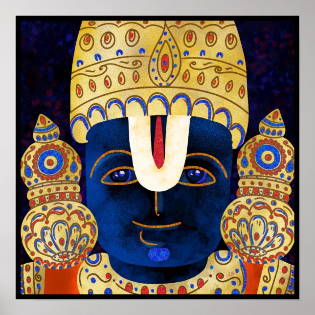 Lord Vishnu Tirupati Perumal Hindu God Painting Poster (Framsidan)