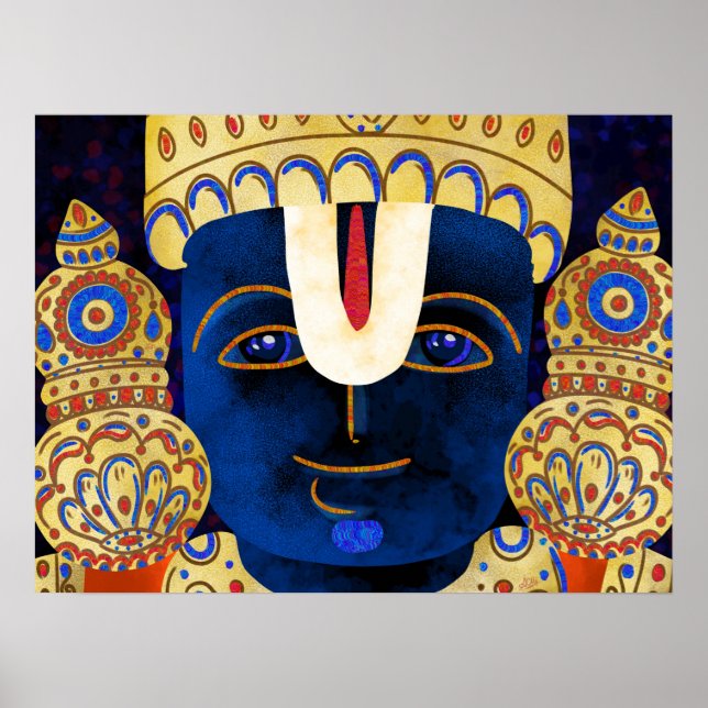 Lord Vishnu Tirupati Perumal Hindu God Painting Poster (Framsidan)