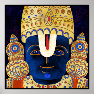 Lord Vishnu Tirupati Perumal Hindu Gud målar Poster