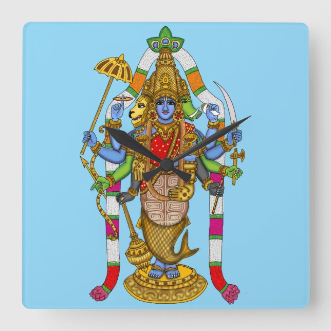 Lord Vishnu väggklocka (Framsida)