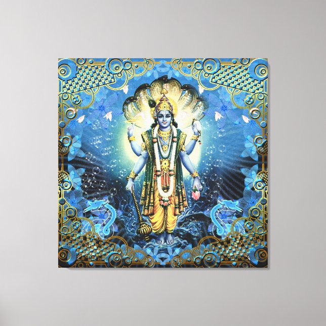 Lord Vishnu - Wrapped Canvas (Framsida)
