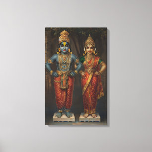 Lord Vitthal och Rakhumai Devi Canvas Wall Art