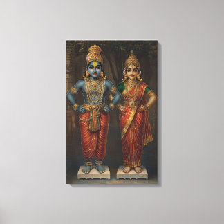 Lord Vitthal och Rakhumai Devi Canvas Wall Art