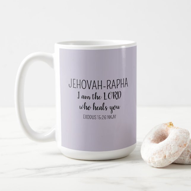 Lord Who Heals Light Purple Simple Christian Kaffemugg (Med munk)
