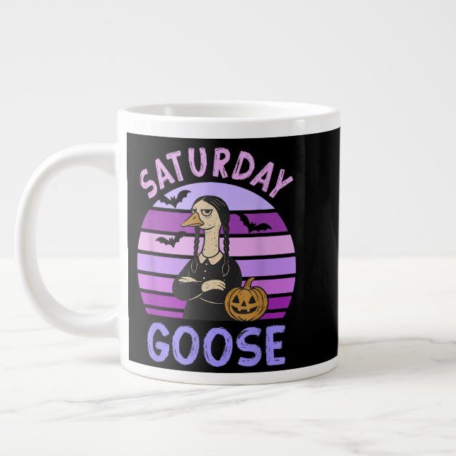 Lördag Goose Funny Goose Halloween Jumbo Mugg (Vänster)