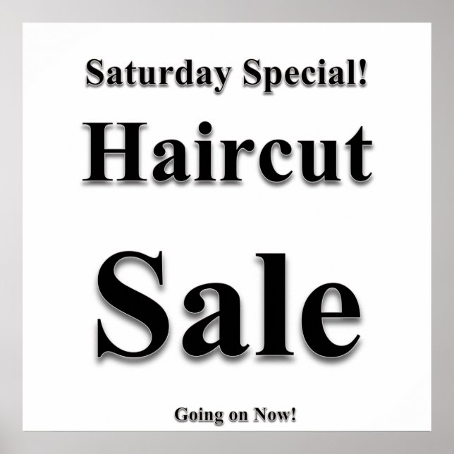 Lördag Haircut Sale Poster Matte (Framsidan)