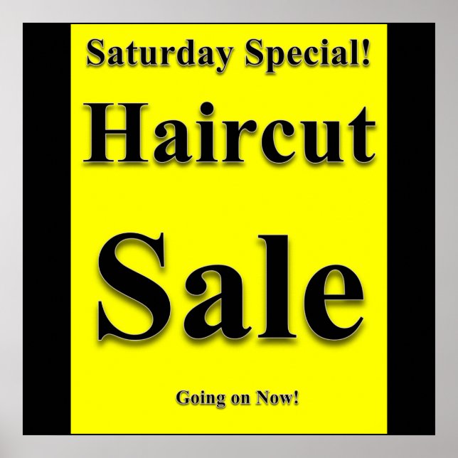 Lördag Haircut Sale Poster Matte (Framsidan)