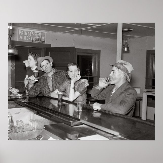Lördag i Saloon 1937. Vintage Photo Poster (Framsidan)