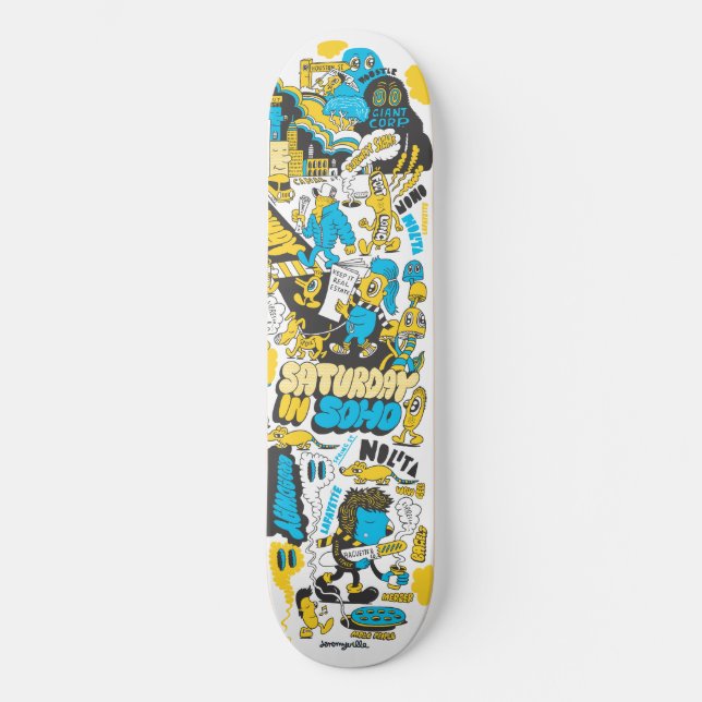 lördag i Soho Old School Skateboard Bräda 18 Cm (Framsida)