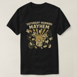 lördag morgon Mayhem - Vintage Tecknad Chaos T Shirt