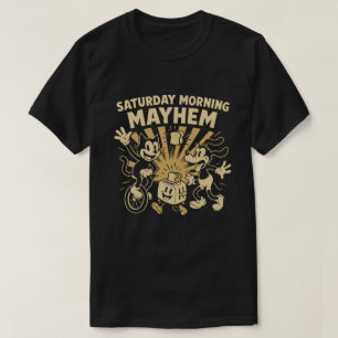 lördag morgon Mayhem - Vintage Tecknad Chaos T Shirt
