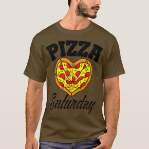 lördag Pizza Night Funny Pizza Älskare Fast Food T Shirt