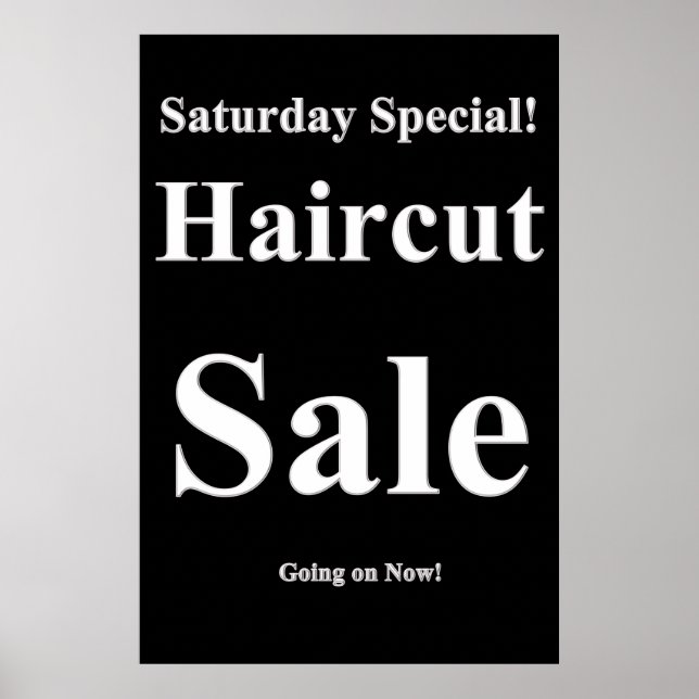 lördag Poster Speciell Haircut Sale Beauty Salon (Framsidan)