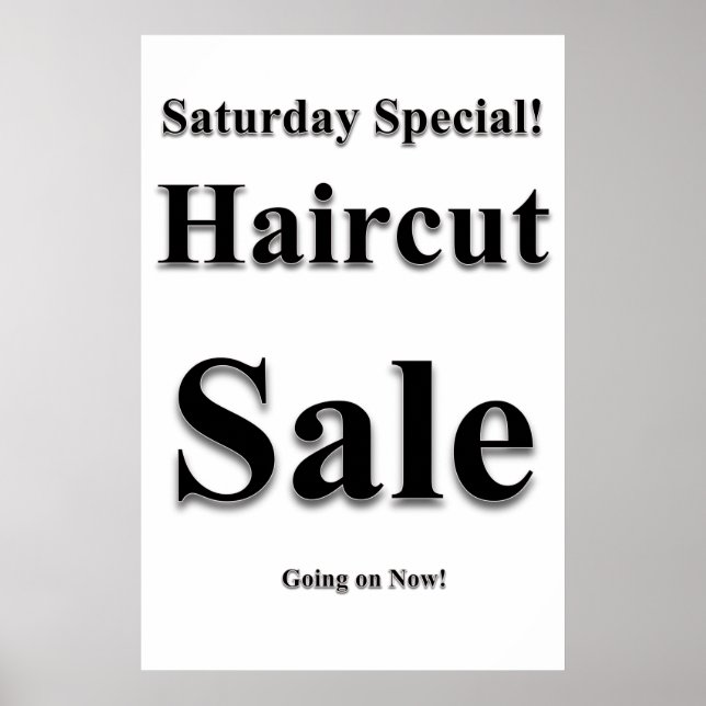 lördag Poster Speciell Haircut Sale Beauty Salon (Framsidan)