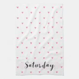 Lördag Tiny Hearts Kökshandduk