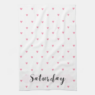 Lördag Tiny Hearts Kökshandduk