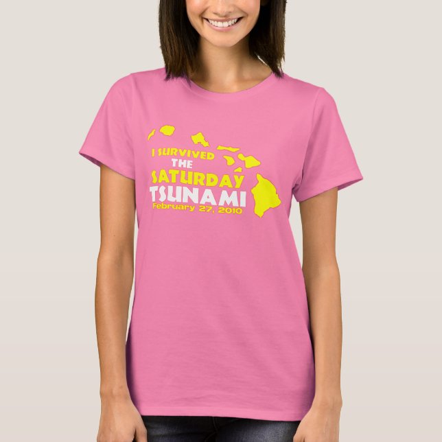 lördag Tsunami Survivor T Shirt (Framsida)